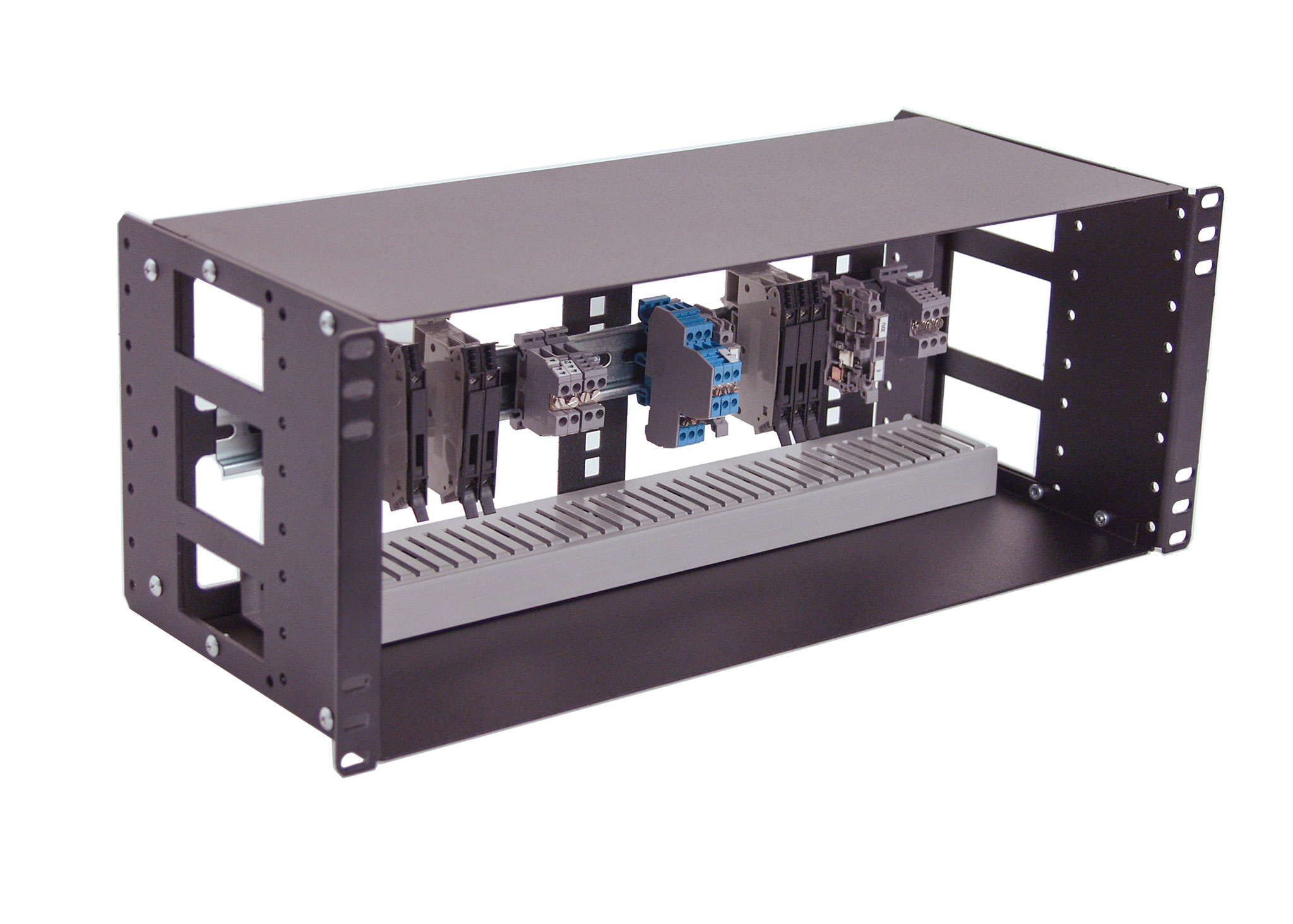 4U Fully enclosed din rail panel